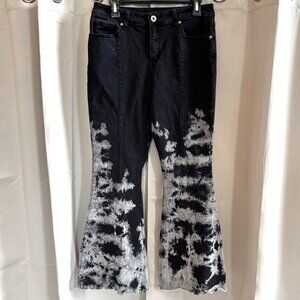 Hydraulic Womens Jeans Size 12 Murray Flare Black Tie Dye High Rise Y2K 17984